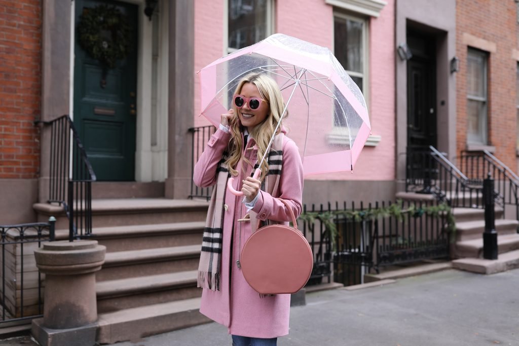 blair-eadie-atlanitc-pacific-fashion-toggle-coat-denim-pink-blush-rain-outfit