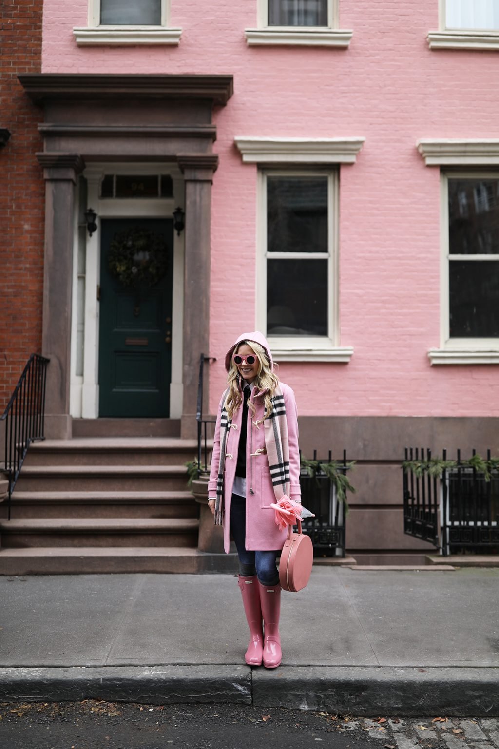 blair-eadie-atlantic-pacific-blogger-ny-fashion-jcrew-pink-toggle-coat-hunter