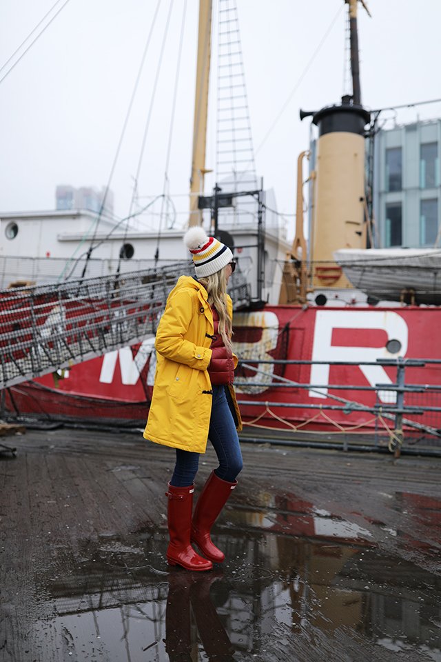 Atlantic-Pacific Blog // Blair Eadie Hunter Boot Rain Style, Red & Yellow Outfit