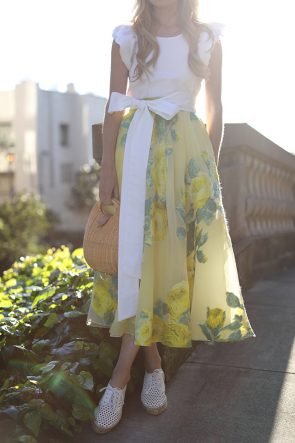 Atlantic-Pacific San Francisco Blogger // Lela Rose Skirt & Straw Bag