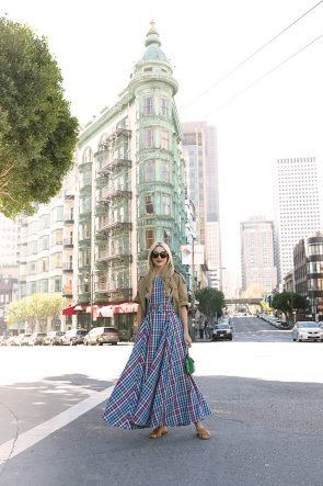 Atlantic-Pacific // San Francisco Fashion Blogger, Plaid Dress, Tory Burch Purse