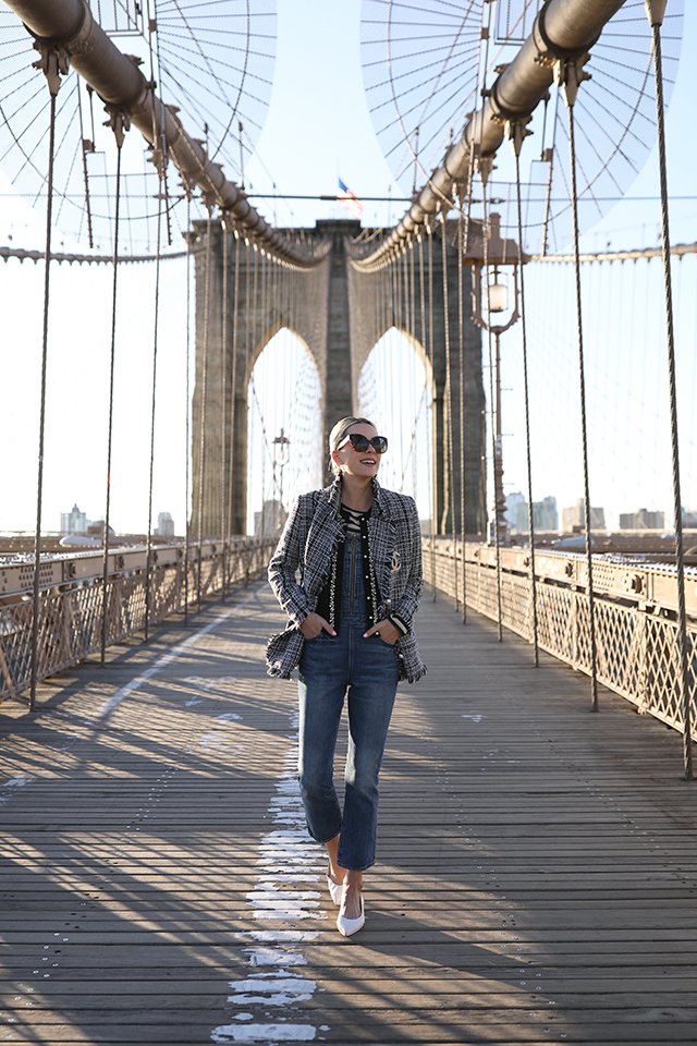 Atlantic-Pacific // Tweed and Pearls on the Brooklyn Bridge