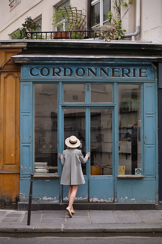 Atlantic Pacific Blog // Blair Eadie Alexander McQueen coat, bow blouse and Chanel flats in Paris