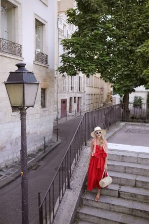 ATLANTIC PACIFIC BLOG // Blair Eadie Red Dress in Paris