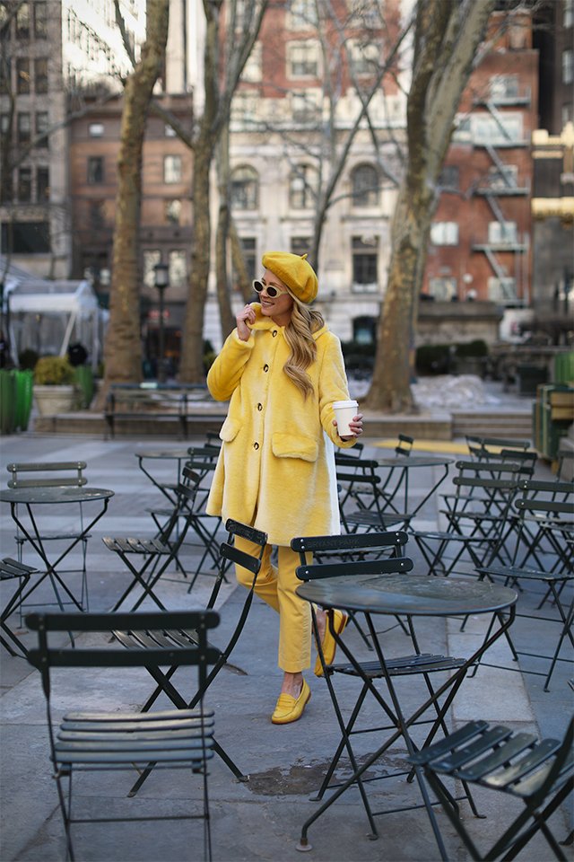 Atlantic-Pacific Blair Eadie Yellow Outfit Faux Fur