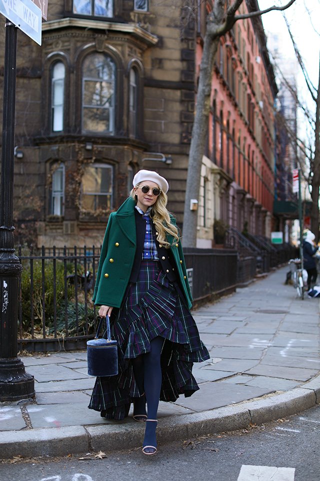 Atlantic Pacific Plaid Skirt and Beret // Winter Style