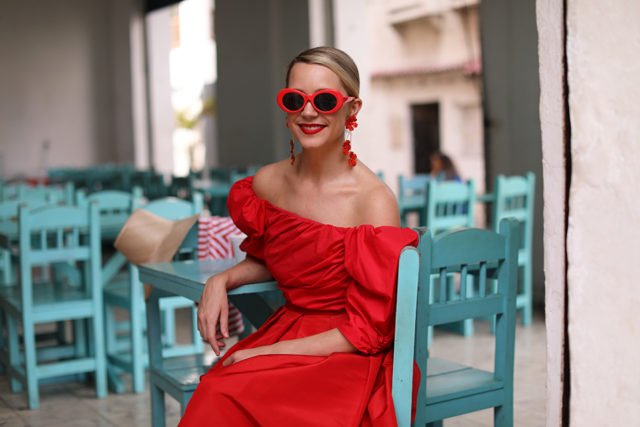 Atlantic-pacific spring red dress
