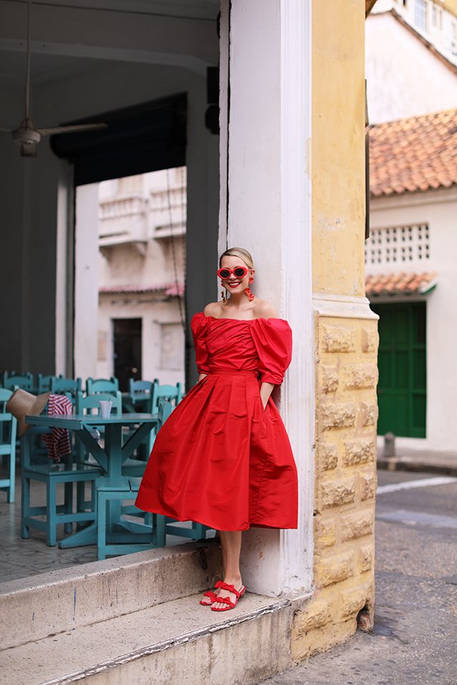 Atlantic-pacific spring red dress