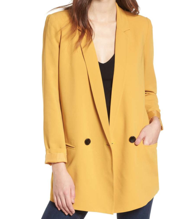 oversized yellow blazer