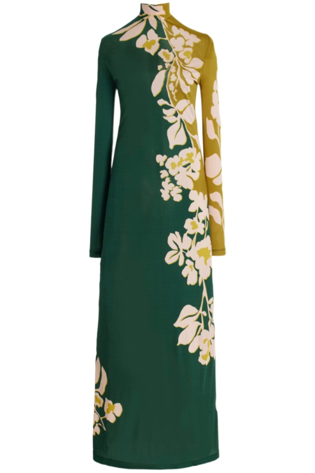 Green Floral LS Gown