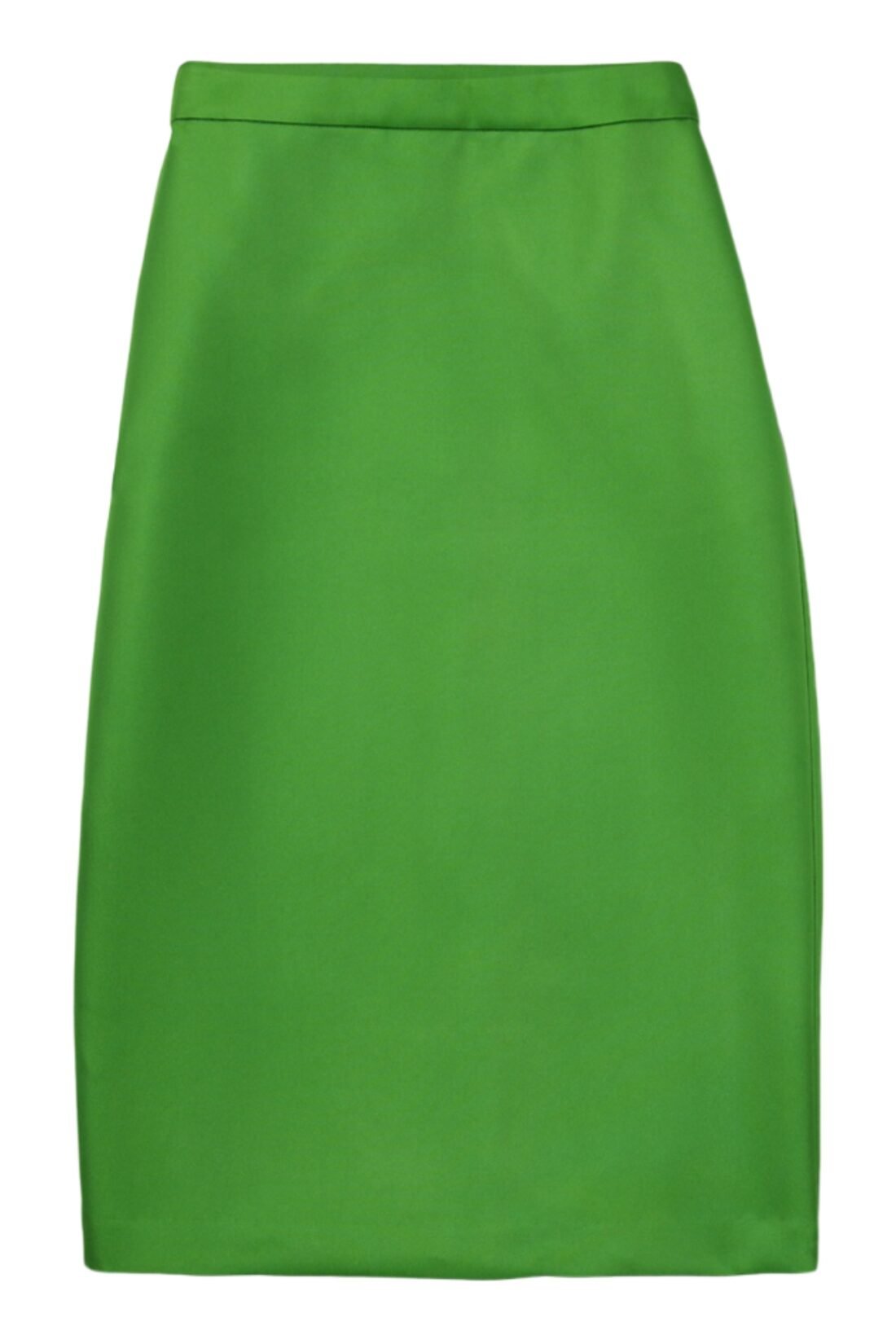Green Satin Pencil Skirt