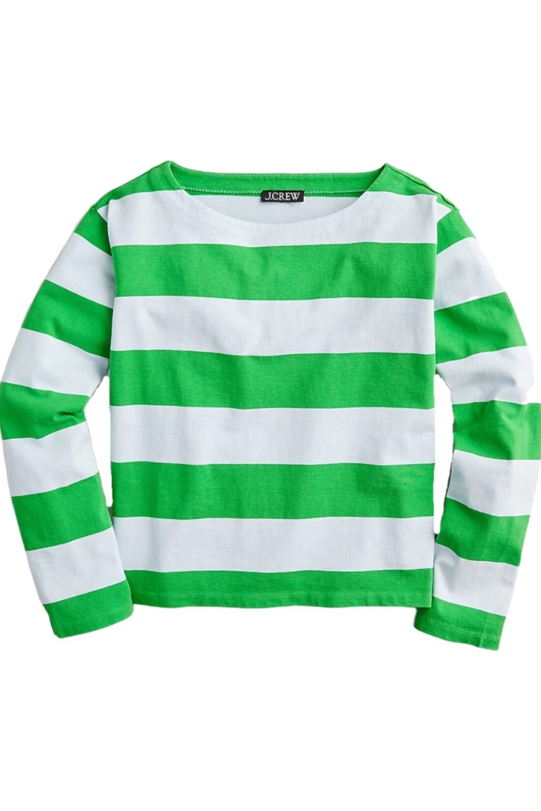 Green Striped Boatneck Tee