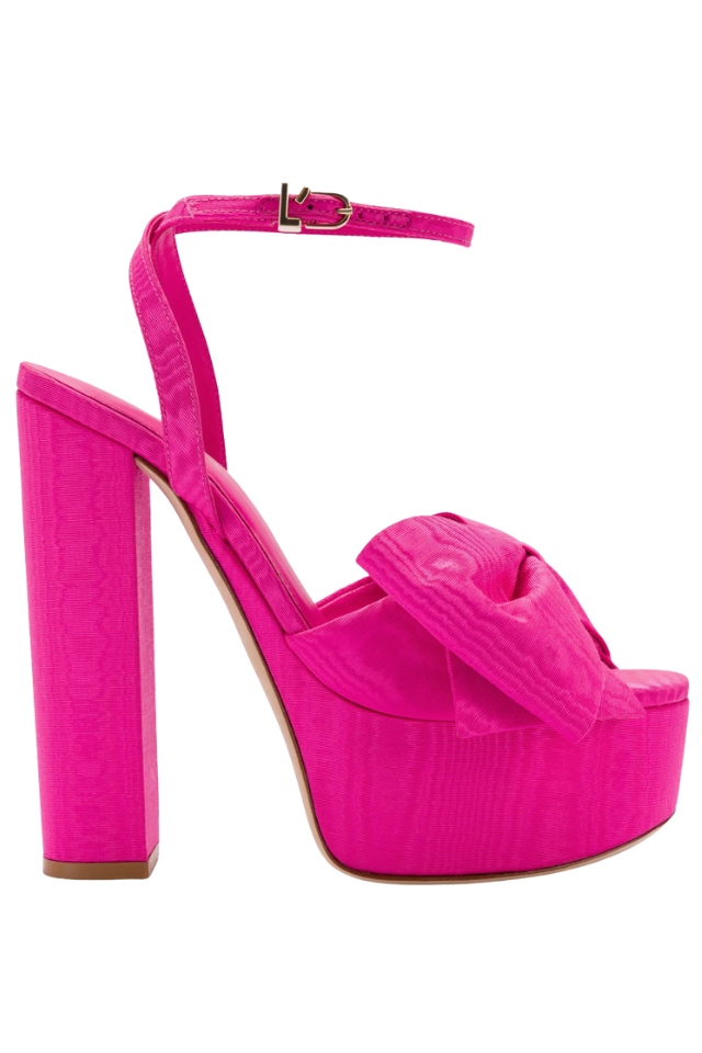 pink bow heels, valentine's day platform heels