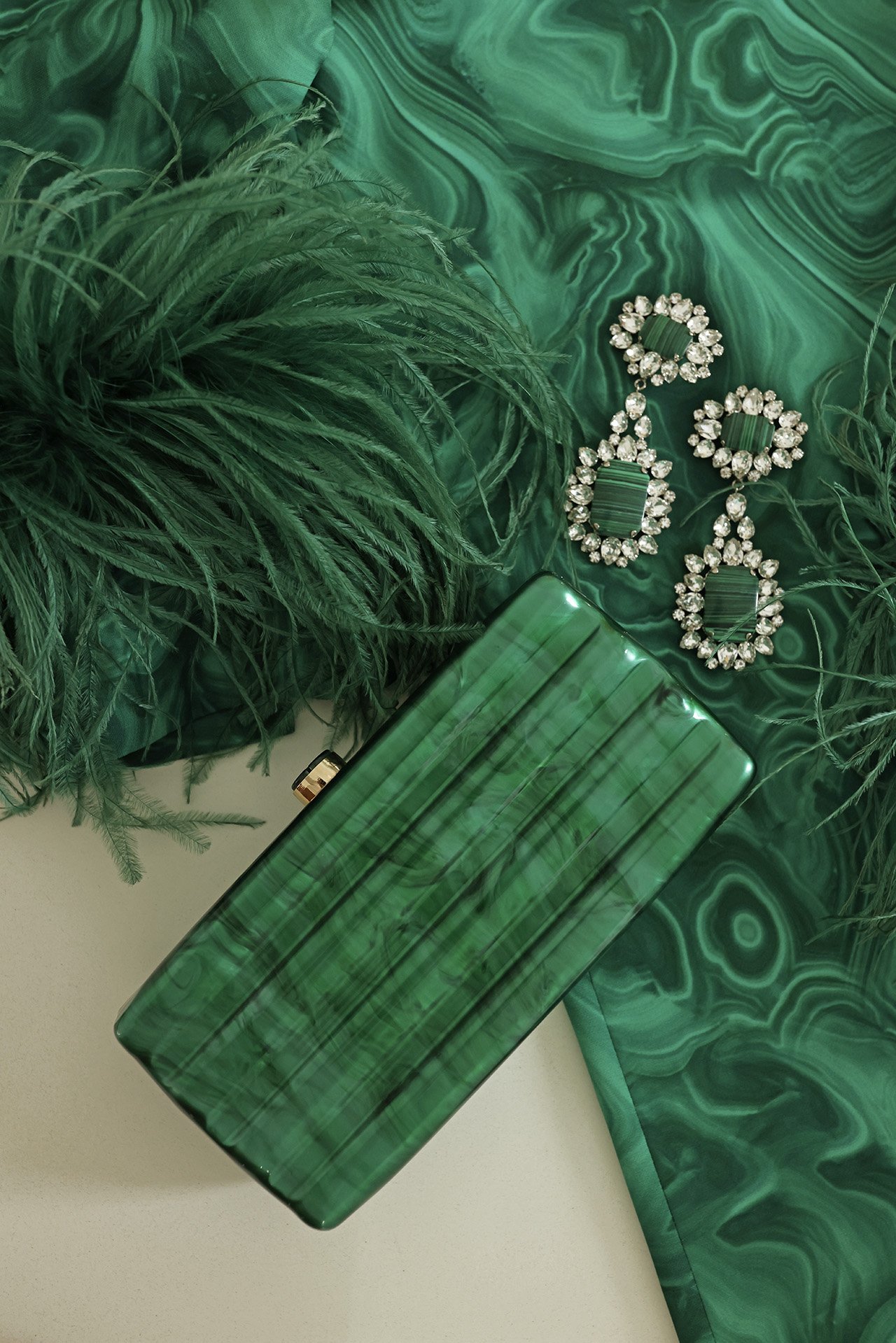 acrylic clutch, green marbled clutch, amazon clutch purse