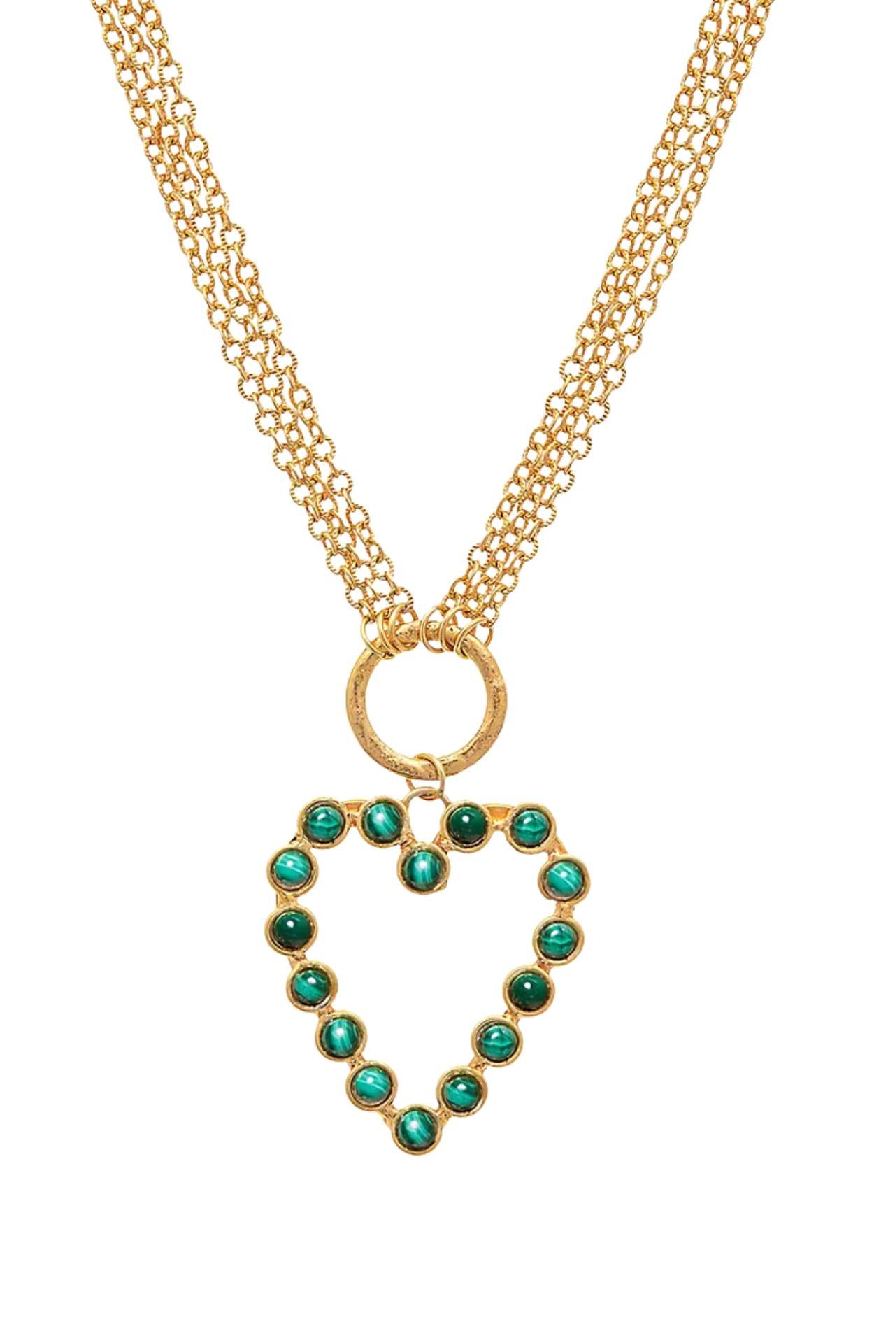 malachite heart necklace
