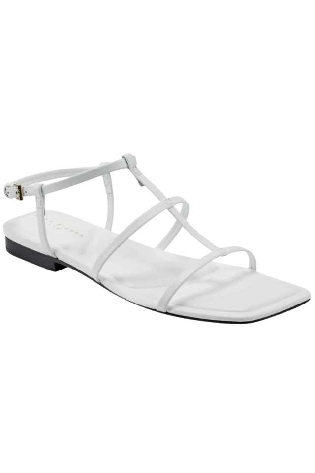 white strappy spring sandals