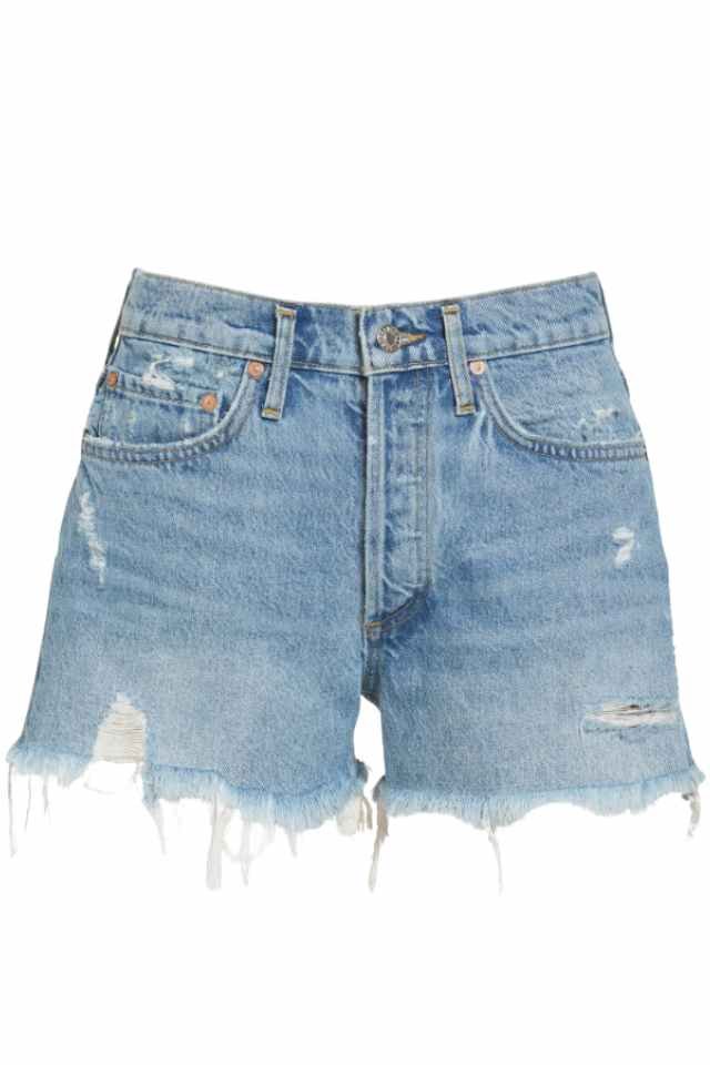 distressed jean shorts 