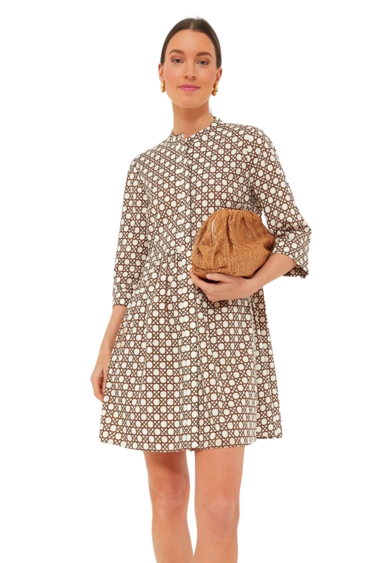 spring shirt dress, rattan print dress